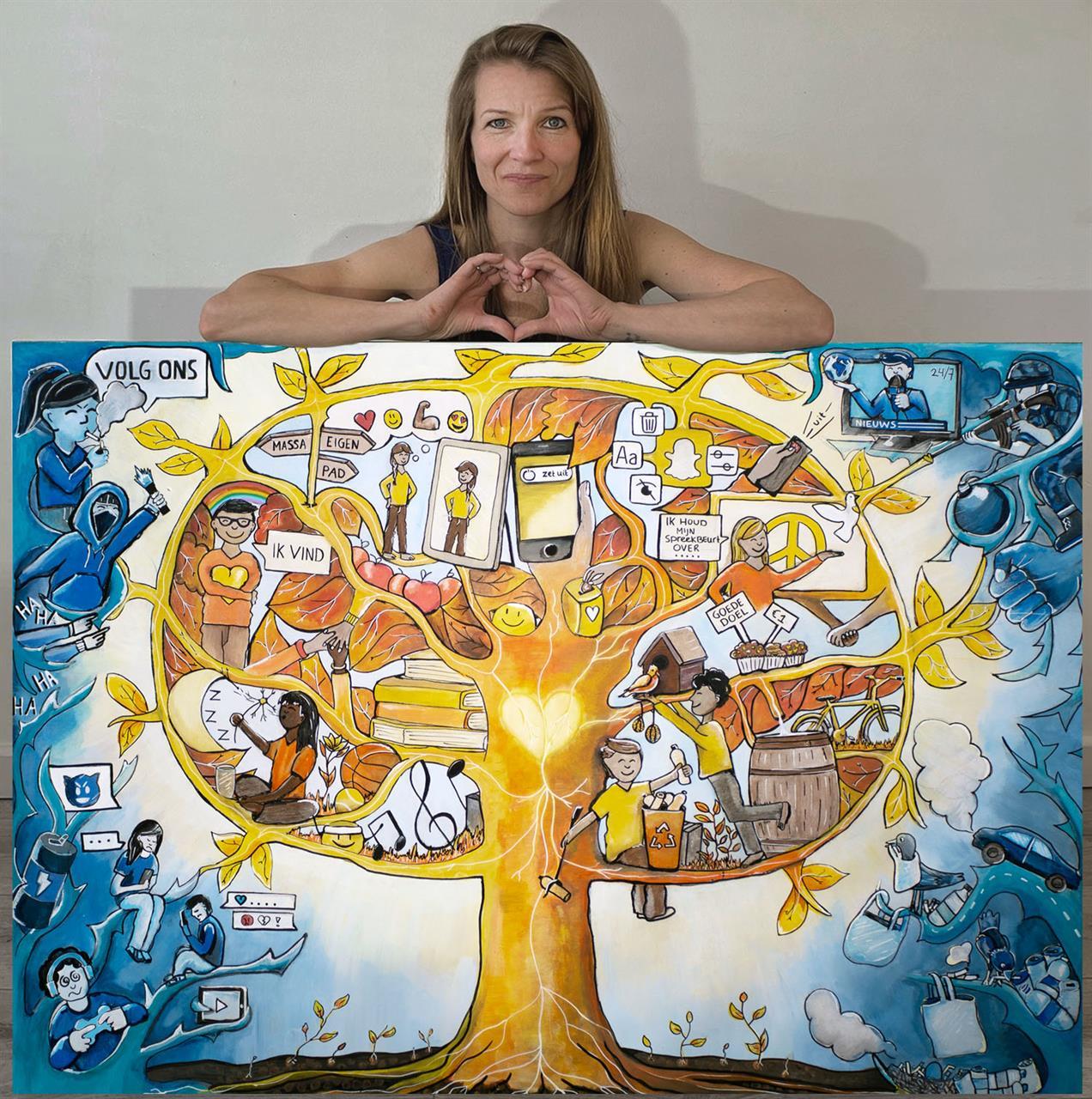 3.3 De Boom van Invloed - Originele Schilderij met certificaat van echtheid